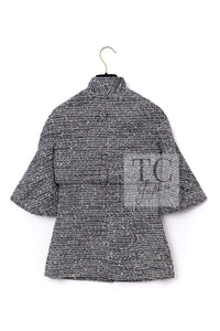 CHANEL 15C Black White Sequin Cotton Wool Tweed Jacket 36 シャネル ブラック ホワイト スパンコール コットン ウール ツイード ジャケット 即発