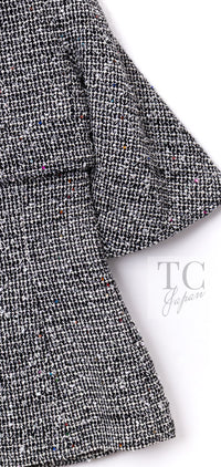 CHANEL 15C Black White Sequin Cotton Wool Tweed Jacket 36 シャネル ブラック ホワイト スパンコール コットン ウール ツイード ジャケット 即発