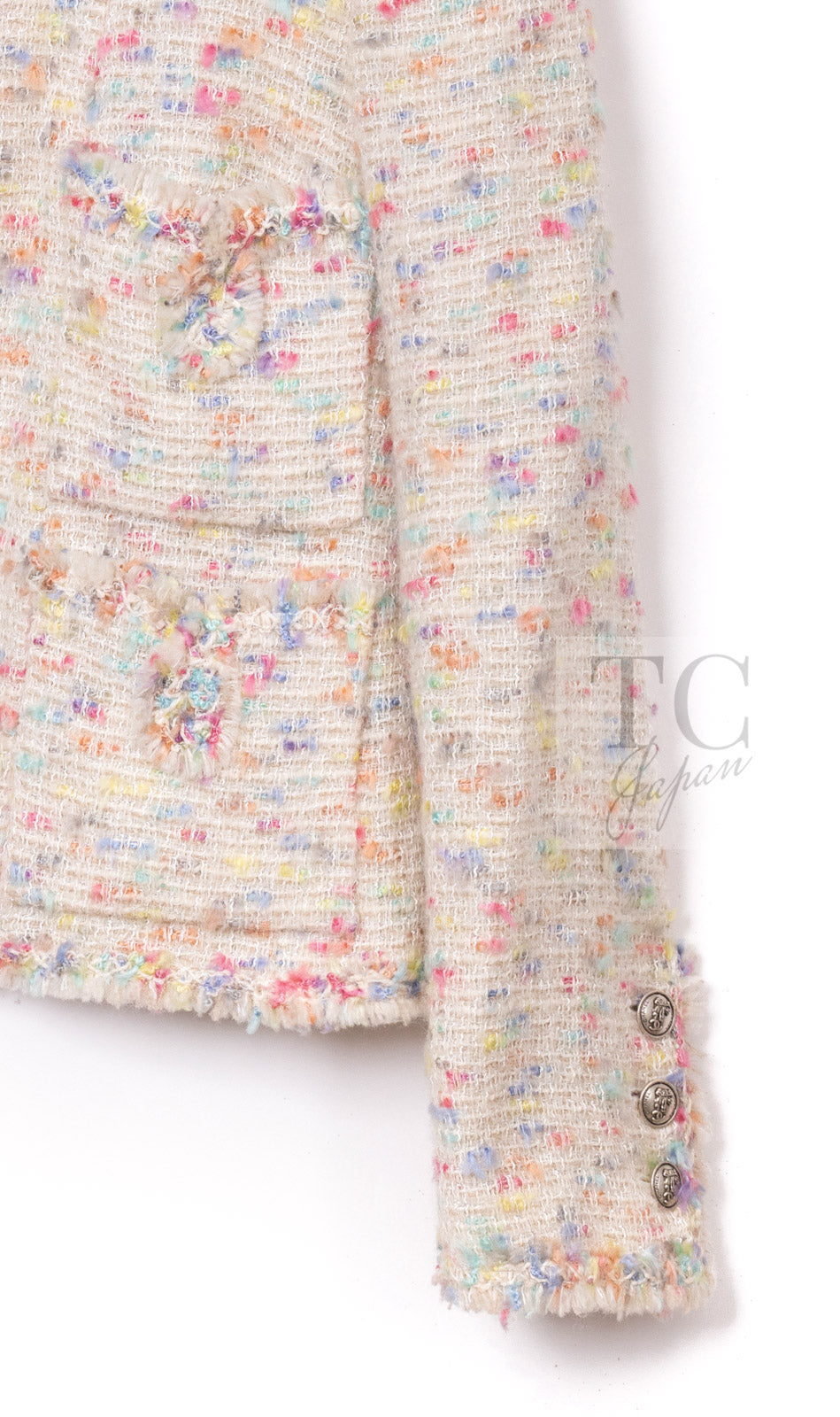 CHANEL 04A Ivory Multi Zipper Wool Tweed Jacket 38 シャネル アイボリー マルチ ジッパー ウール ツイード ジャケット 即発