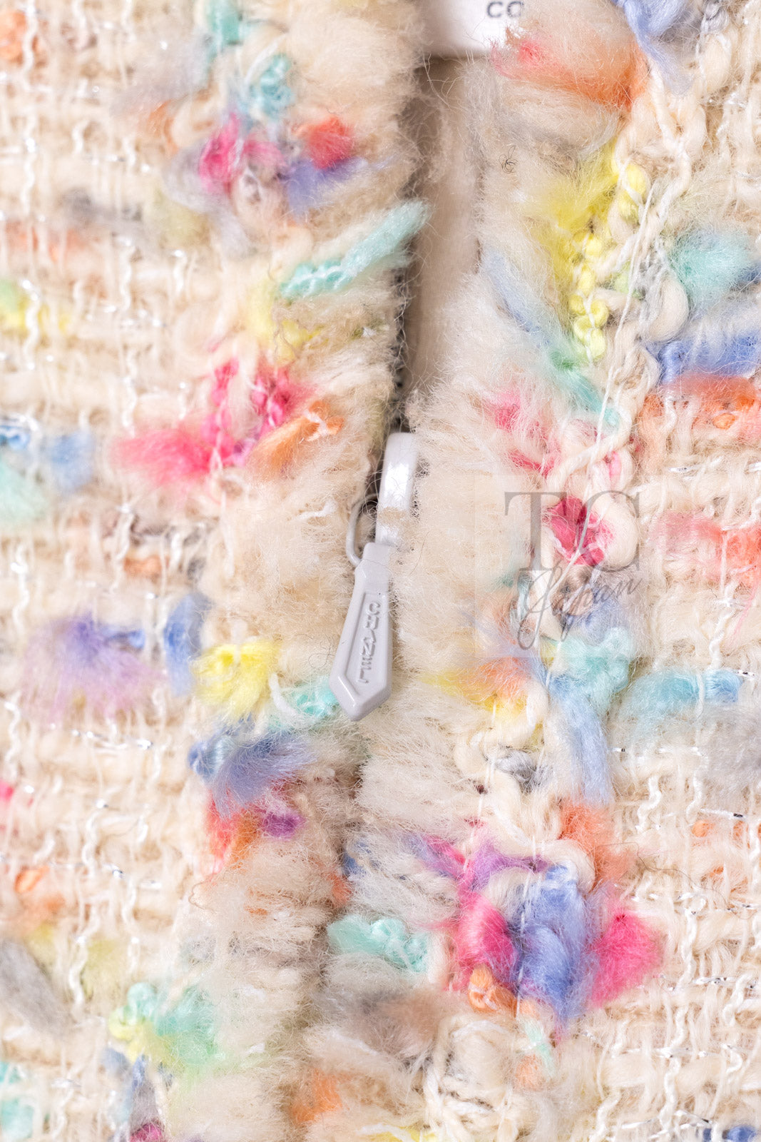 CHANEL 04A Ivory Multi Zipper Wool Tweed Jacket 38 シャネル アイボリー マルチ ジッパー ウール ツイード ジャケット 即発