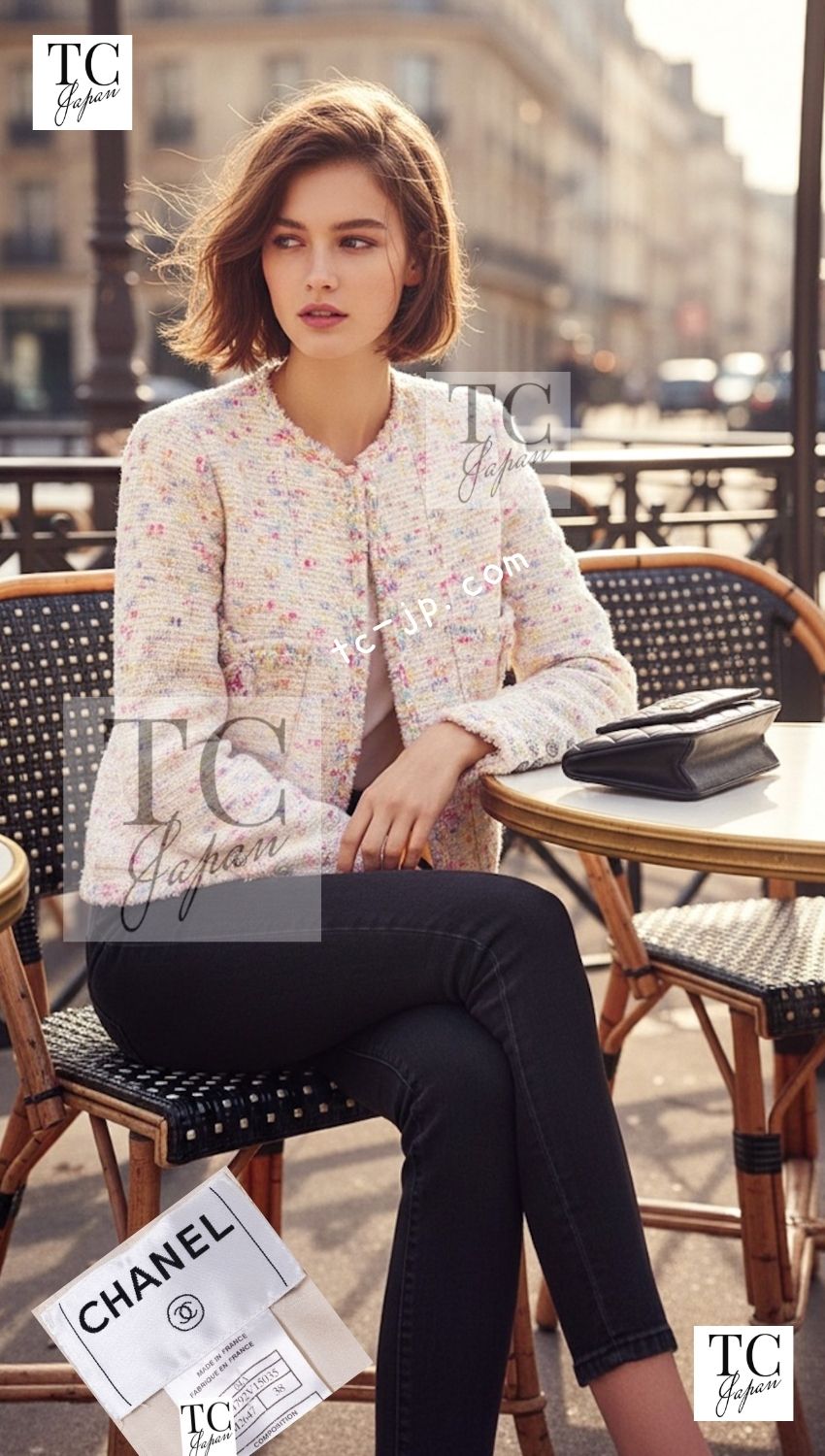 CHANEL 04A Ivory Multi Zipper Wool Tweed Jacket 38 シャネル アイボリー マルチ ジッパー ウール ツイード ジャケット 即発