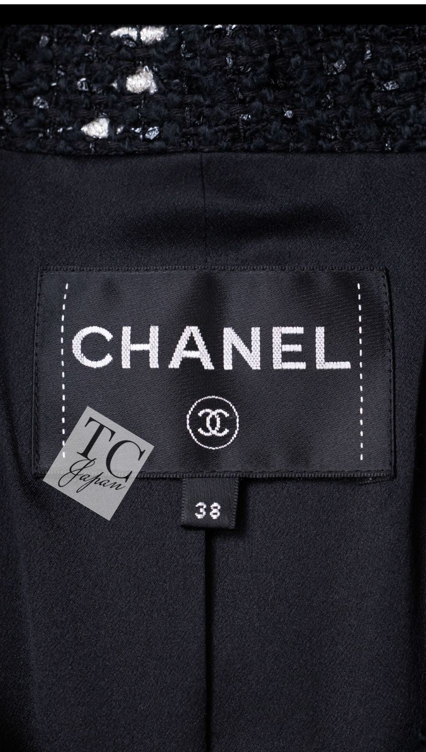 CHANEL 18A Black White Tweed Jacket 38 シャネル ブラック ホワイト ツイード ジャケット 即発