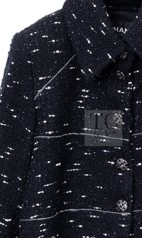 CHANEL 18A Black White Tweed Jacket 38 シャネル ブラック ホワイト ツイード ジャケット 即発