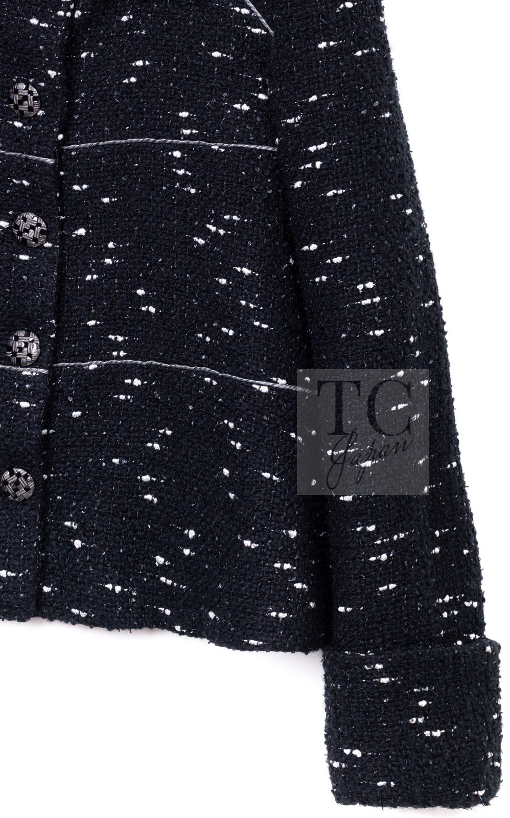 CHANEL 18A Black White Tweed Jacket 38 シャネル ブラック ホワイト ツイード ジャケット 即発