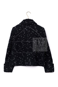 CHANEL 18A Black White Tweed Jacket 38 シャネル ブラック ホワイト ツイード ジャケット 即発