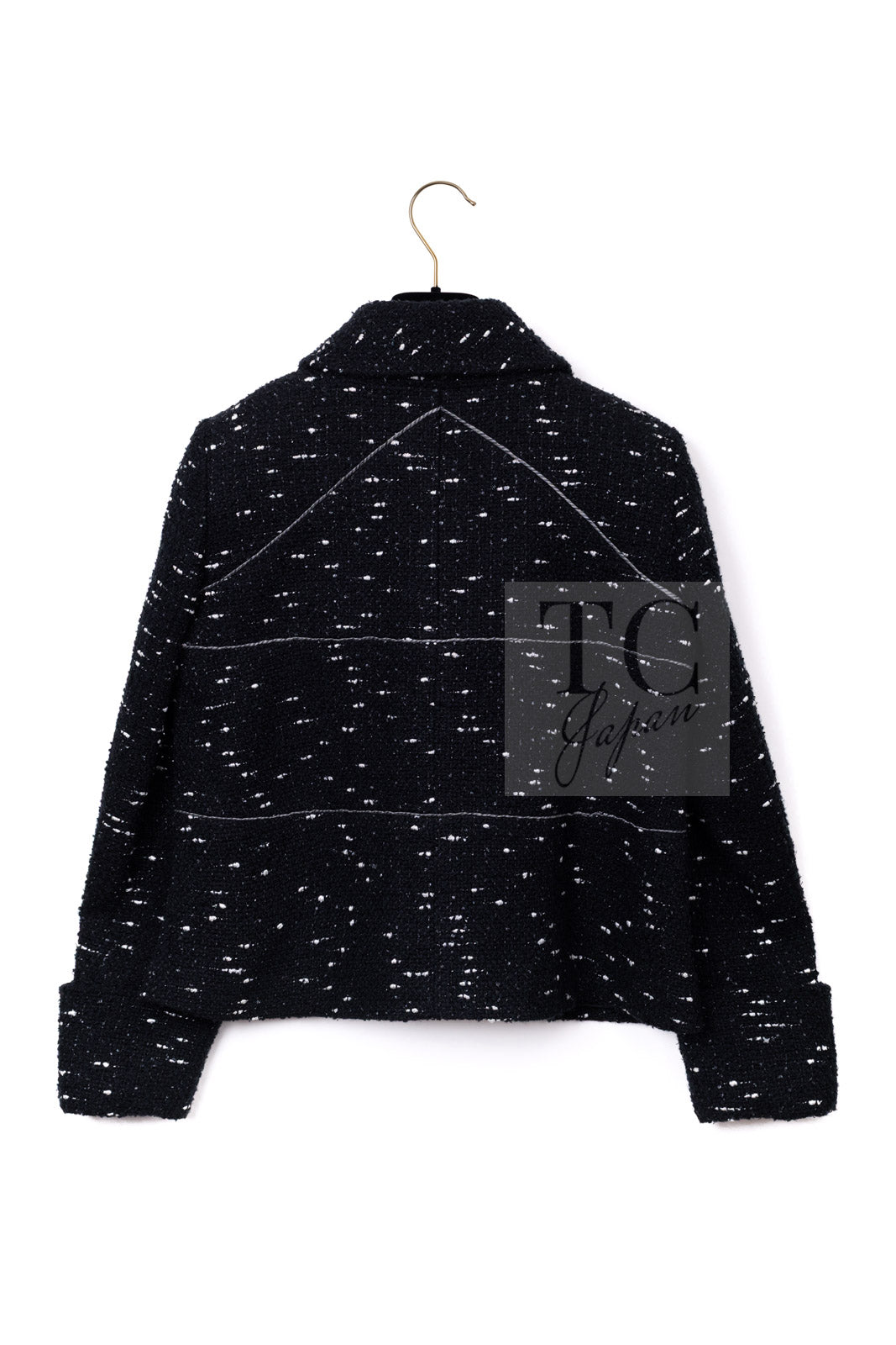 CHANEL 18A Black White Tweed Jacket 38 シャネル ブラック ホワイト ツイード ジャケット 即発