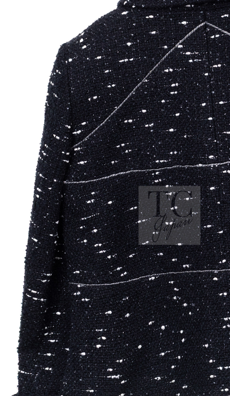 CHANEL 18A Black White Tweed Jacket 38 シャネル ブラック ホワイト ツイード ジャケット 即発