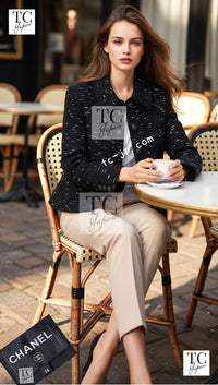 CHANEL 18A Black White Tweed Jacket 38 シャネル ブラック ホワイト ツイード ジャケット 即発