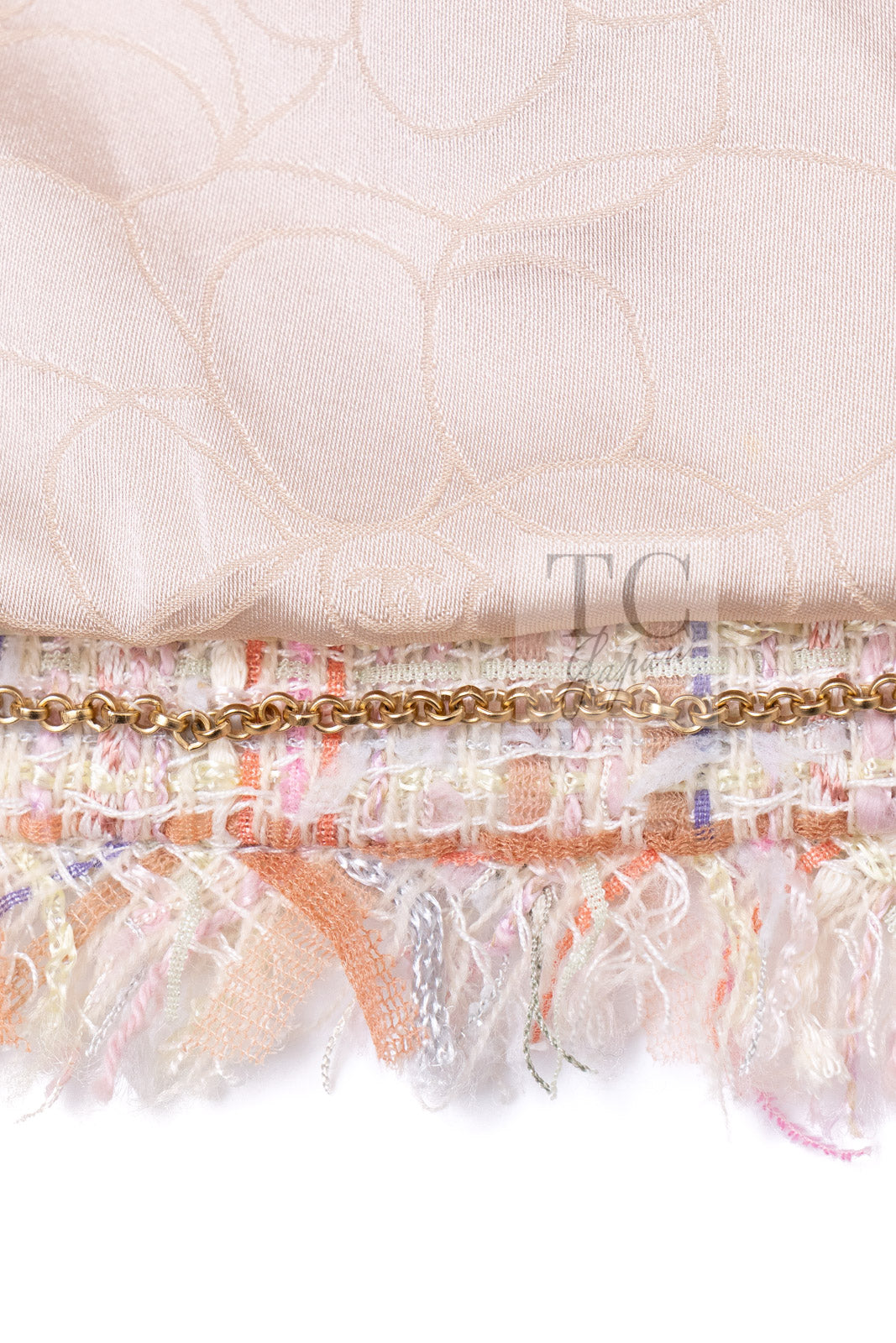 CHANEL 04S Nude Beige Pink Multicolor Mix Gold CC Buttons Tweed Jacket 38 シャネル ヌード ベージュ ピンク マルチカラー ミックス ゴールド CC ボタン ツイード ジャケット 即発