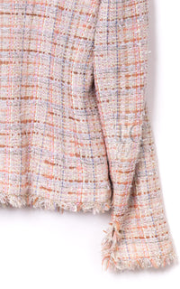 CHANEL 04S Nude Beige Pink Multicolor Mix Gold CC Buttons Tweed Jacket 38 シャネル ヌード ベージュ ピンク マルチカラー ミックス ゴールド CC ボタン ツイード ジャケット 即発