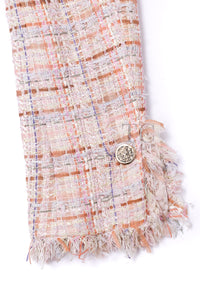 CHANEL 04S Nude Beige Pink Multicolor Mix Gold CC Buttons Tweed Jacket 38 シャネル ヌード ベージュ ピンク マルチカラー ミックス ゴールド CC ボタン ツイード ジャケット 即発