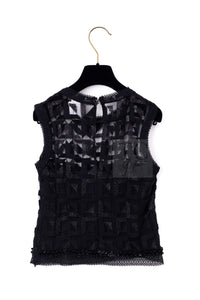 CHANEL 09C Black Jewel Embellished Mesh Lesage Tweed Cardigan Jacket Tops 34 36 シャネル ブラック ジュエリー ビーズ メッシュレース カーディガン ジャケット トップス 即発 - TC JAPAN