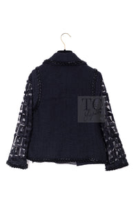 CHANEL 09C Black Jewel Embellished Mesh Lesage Tweed Cardigan Jacket Tops 34 36 シャネル ブラック ジュエリー ビーズ メッシュレース カーディガン ジャケット トップス 即発 - TC JAPAN