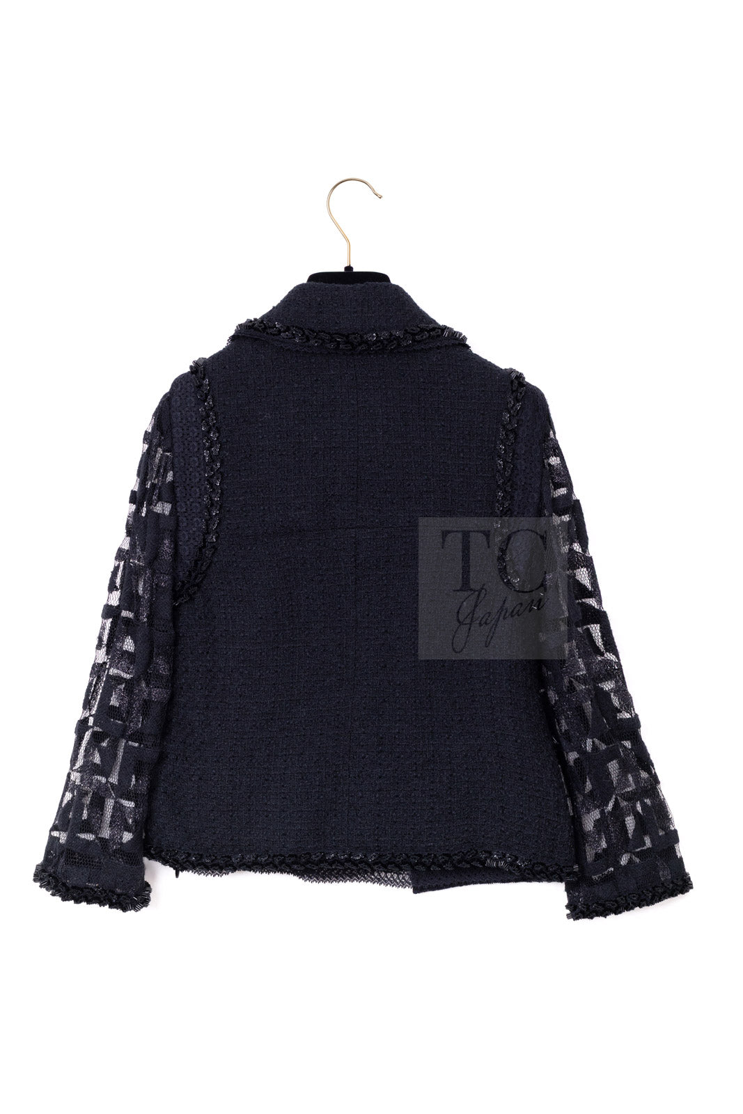 CHANEL 09C Black Jewel Embellished Mesh Lesage Tweed Cardigan Jacket Tops 34 36 シャネル ブラック ジュエリー ビーズ メッシュレース カーディガン ジャケット トップス 即発 - TC JAPAN