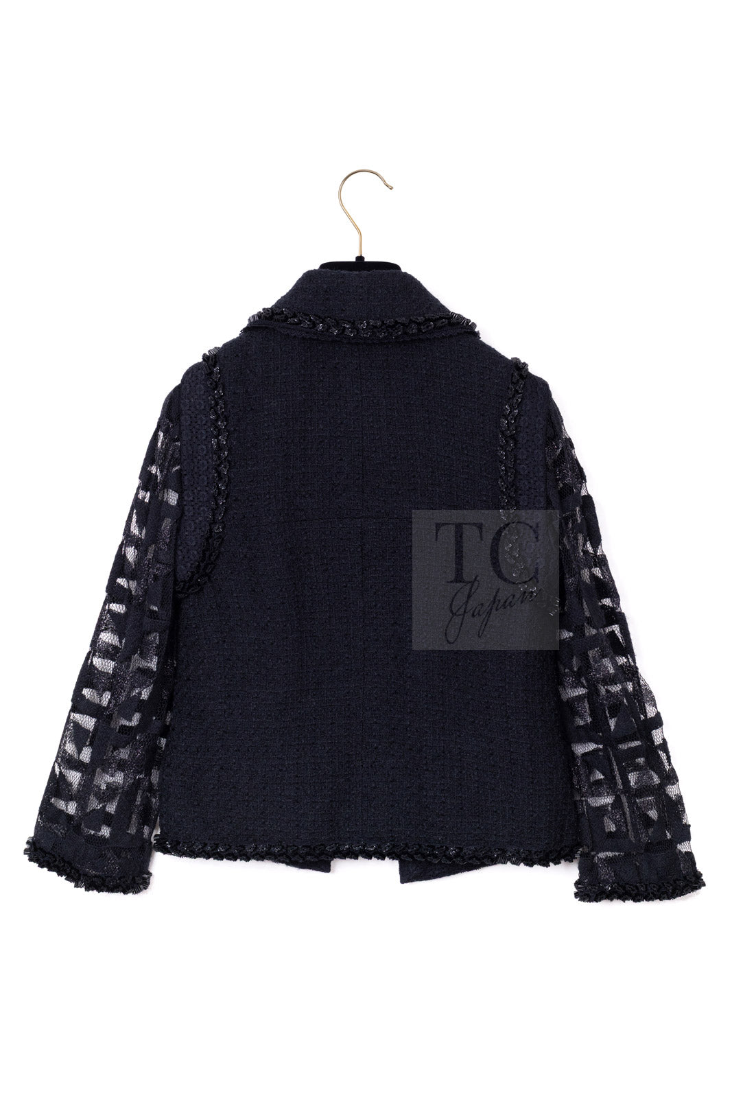 CHANEL 09C Black Jewel Embellished Mesh Lesage Tweed Cardigan Jacket Tops 34 36 シャネル ブラック ジュエリー ビーズ メッシュレース カーディガン ジャケット トップス 即発 - TC JAPAN