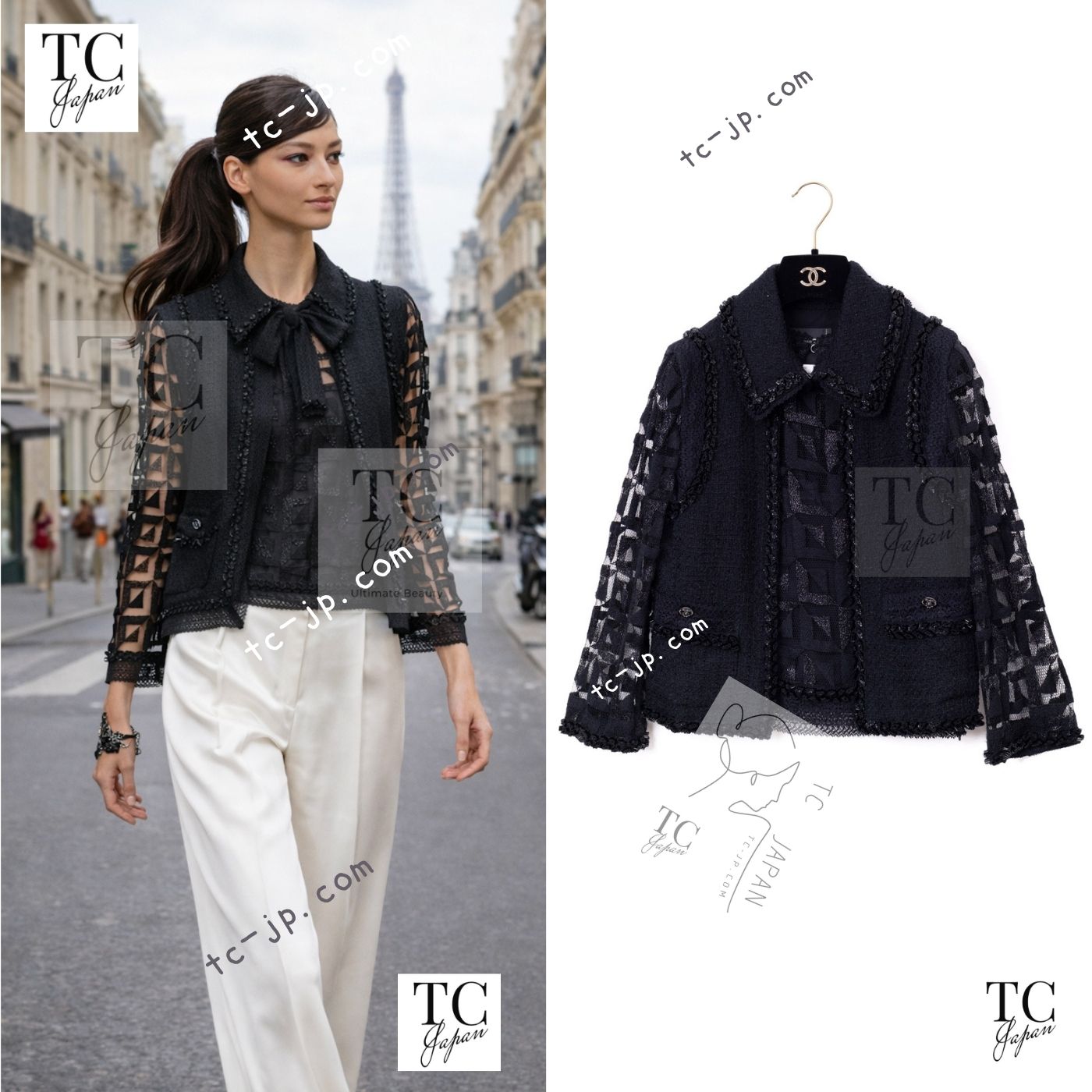 CHANEL 09C Black Jewel Embellished Mesh Lesage Tweed Cardigan Jacket Tops 34 36 シャネル ブラック ジュエリー ビーズ メッシュレース カーディガン ジャケット トップス 即発