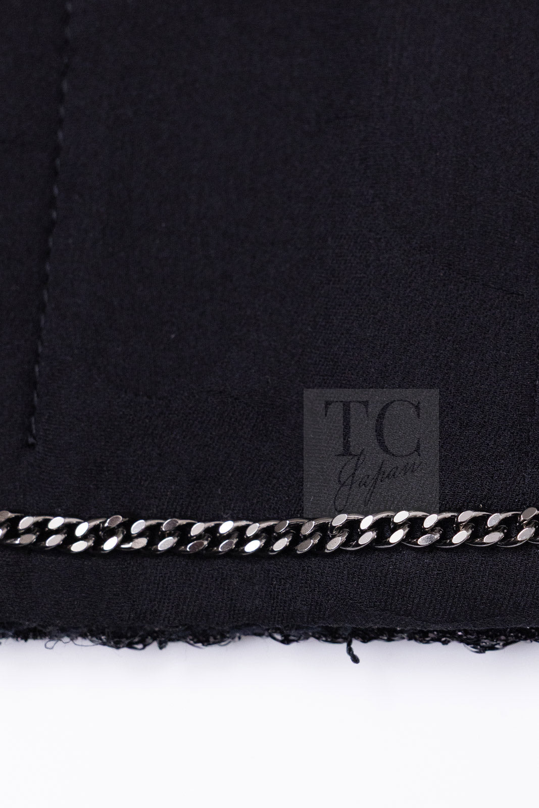 CHANEL 25S Black Cotton Collarless Tweed Jacket 40 シャネル ブラック コットン ノーカラー ツイード ジャケット カメリアボタン 即発