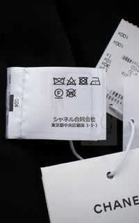 CHANEL 25S Black Cotton Collarless Tweed Jacket 40 シャネル ブラック コットン ノーカラー ツイード ジャケット カメリアボタン 即発