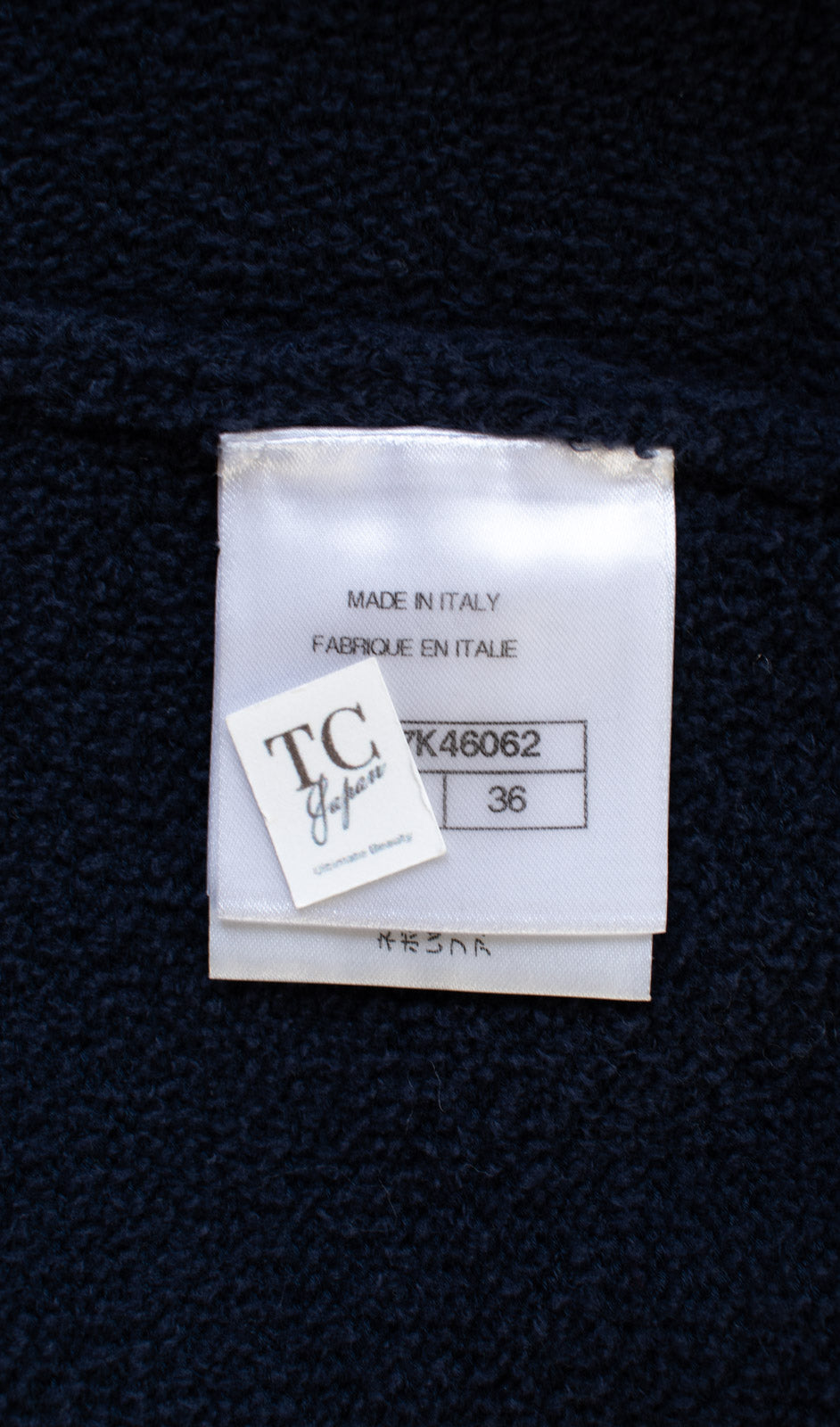 CHANEL 19C Navy Black Gold Cotton Cardigan Jacket 36 シャネル ネイビー ブラック ゴールド コットン カーディガン ジャケット 即発