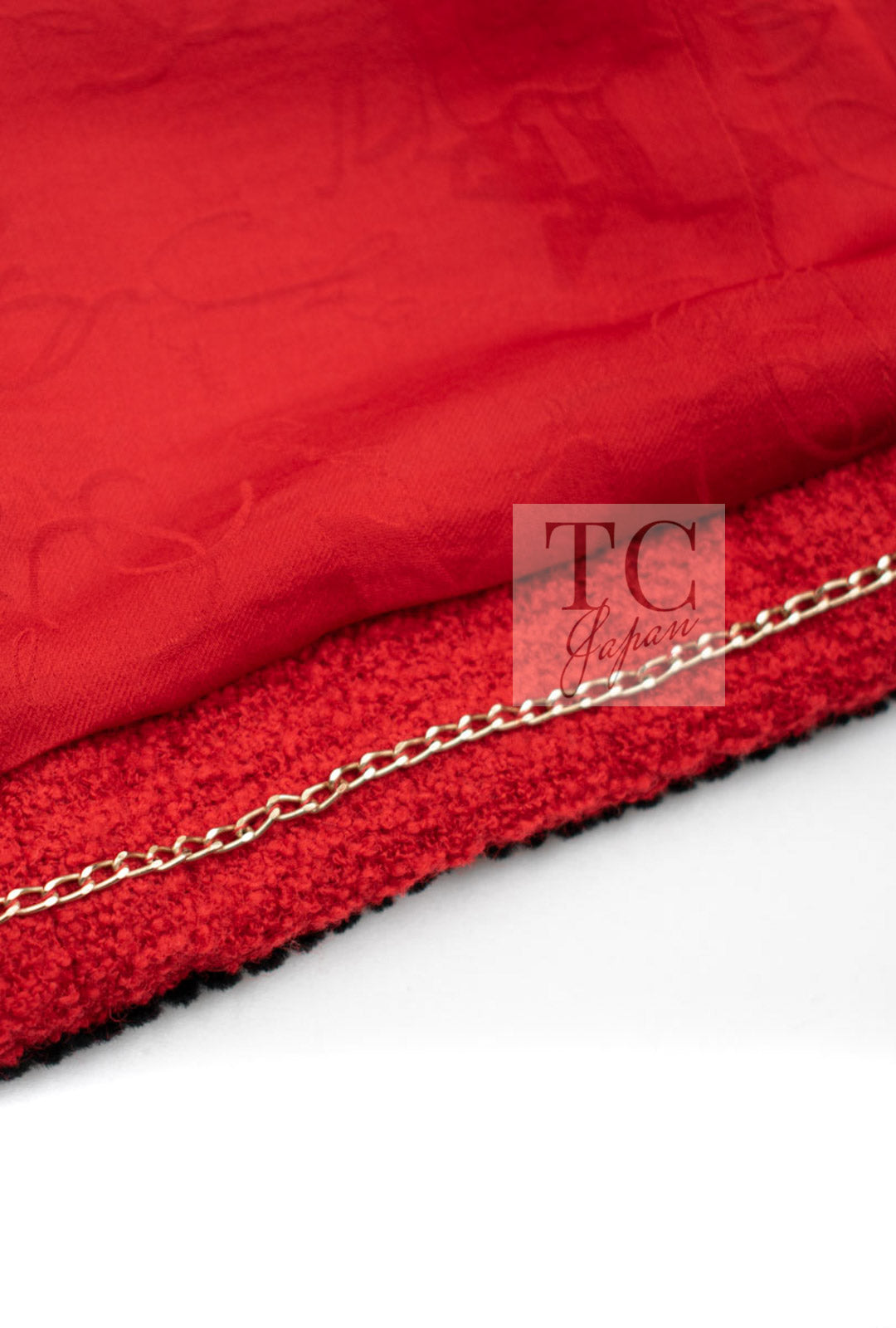 CHANEL 09PF Red Black Trim Wool Zipper Tweed Jacket 42 シャネル レッド ブラック トリム ウール ジッパー ツイード ジャケット 即発 - TC JAPAN