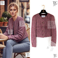 CHANEL 15C Red Multi Gripoix Button Tweed Jacket 36 38 シャネル レッド マルチカラー グリポア 宝石 ボタン ツイード ジャケット 即発