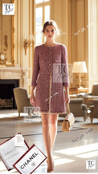 CHANEL 15C Red Multi Gripoix Button Tweed Jacket 36 38 シャネル レッド マルチカラー グリポア 宝石 ボタン ツイード ジャケット 即発