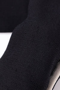 CHANEL Jacket 22C Black White Sailor Collar Silk Crepe 38 シャネル ブラック ホワイト カラー 襟 シルク クレイプ ジャケット