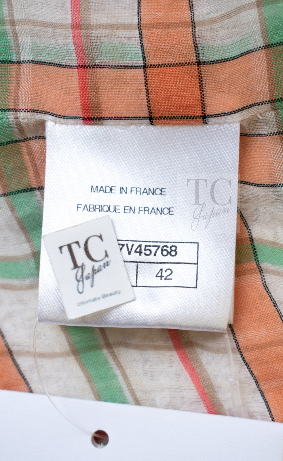 CHANEL 20C Ivory Orange CC Button Cotton Tweed Jacket 42 シャネル アイボリー オレンジ ココボタン ツイード ジャケット 即発