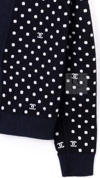 CHANEL 24PS Dark Navy Black Cashmere CC Logo Reversible Cardigan Jacket 36 38 シャネル ダークネイビー ブラック カシミヤ CC ロゴ 裏も可愛い リバーシブル カメリアボタン カーディガン ジャケット