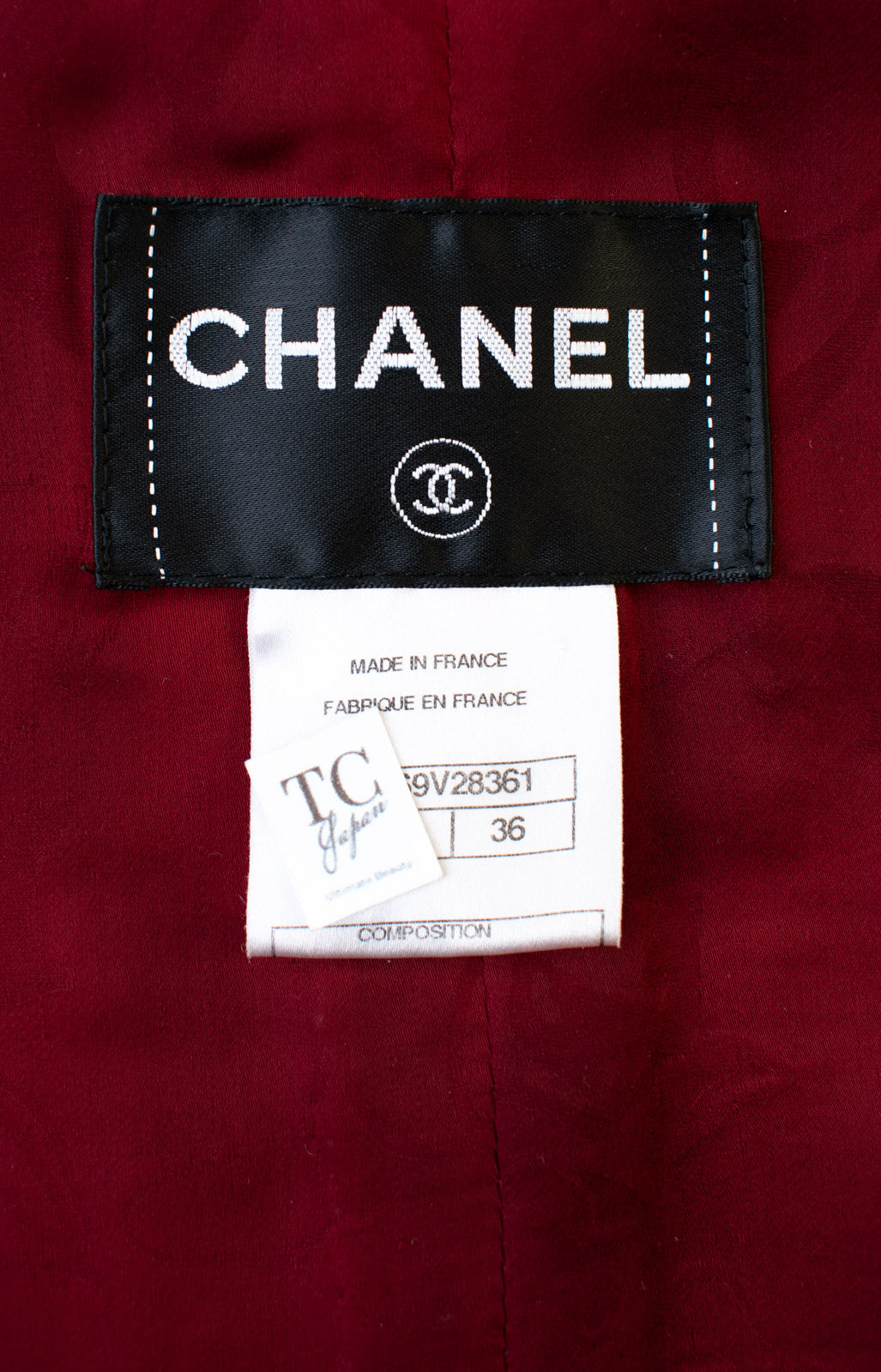 CHANEL 10A Red Black Ivory Wool Tweed Jacket 36 シャネル レッド ブラック アイボリー ウール ツイード ジャケット - TC JAPAN