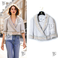 CHANEL 13C multicolor tweed fringe women's jacket / シャネル レディース マルチカラー ツイード フリンジ ジャケット