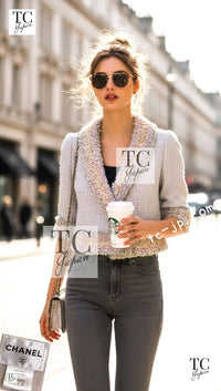 CHANEL 13C multicolor tweed fringe women's jacket / シャネル レディース マルチカラー ツイード フリンジ ジャケット