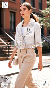 CHANEL 13C multicolor tweed fringe women's jacket / シャネル レディース マルチカラー ツイード フリンジ ジャケット
