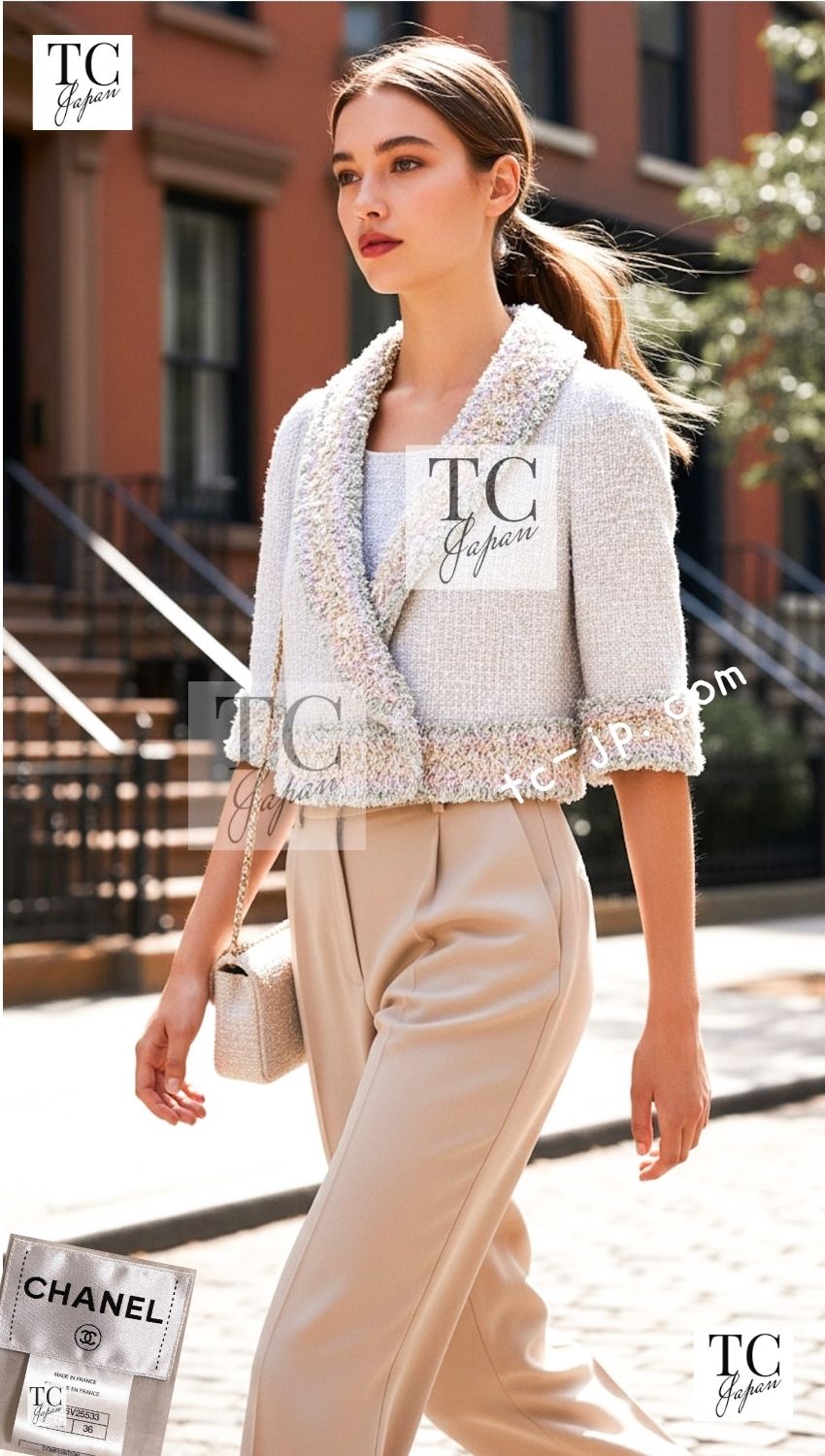 CHANEL 13C multicolor tweed fringe women's jacket / シャネル レディース マルチカラー ツイード フリンジ ジャケット