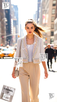 CHANEL 13C multicolor tweed fringe women's jacket / シャネル レディース マルチカラー ツイード フリンジ ジャケット