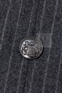 Chanel 18pf Charcoal Grey Striped Wool Jacket 06