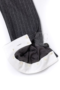 Chanel 18pf Charcoal Grey Striped Wool Jacket 07