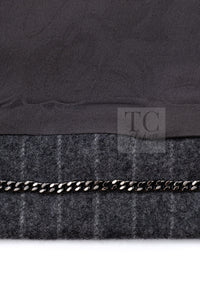 Chanel 18pf Charcoal Grey Striped Wool Jacket 09