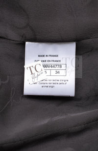 Chanel 18pf Charcoal Grey Striped Wool Jacket 22