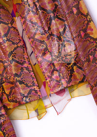CHANEL 00T Orange Brown Python Leather Jacket 38 シャネル オレンジ ブラウン 高級パイソン レザー ジャケット