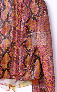 CHANEL 00T Orange Brown Python Leather Jacket 38 シャネル オレンジ ブラウン 高級パイソン レザー ジャケット