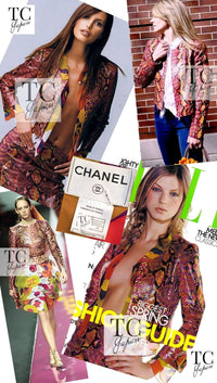 CHANEL 00T Orange Brown Python Leather Jacket 38 シャネル オレンジ ブラウン 高級パイソン レザー ジャケット