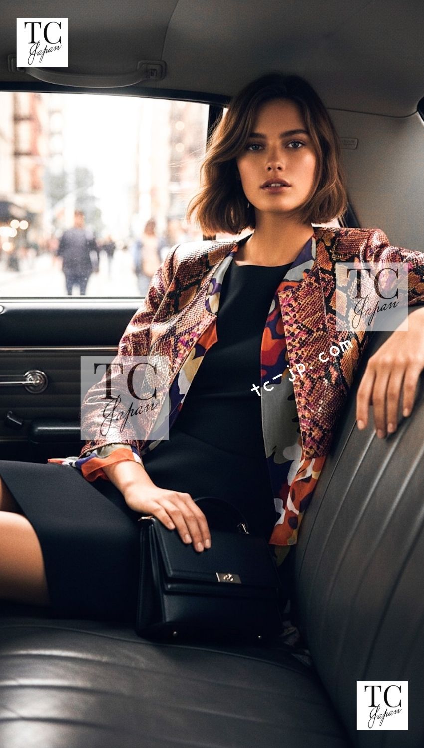 CHANEL 00T Orange Brown Python Leather Jacket 38 シャネル オレンジ ブラウン 高級パイソン レザー ジャケット