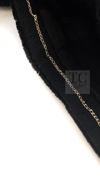 シャネル ジャケット CHANEL ブラック レッド トリム ウール ジッパー ツイード ロマノフ スタンド襟 42