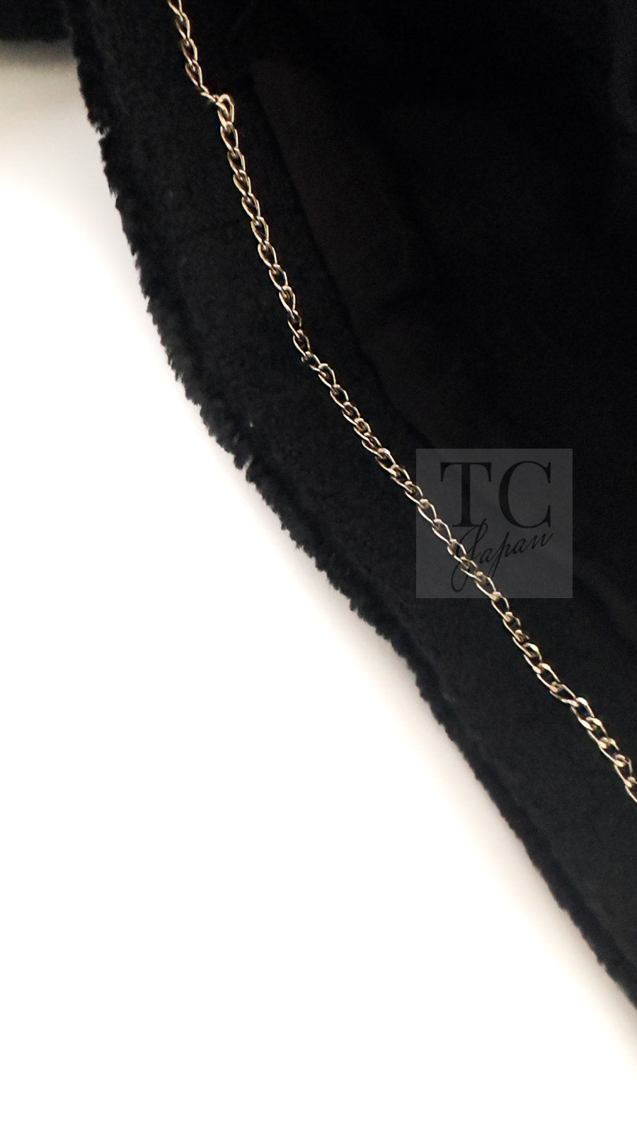 シャネル ジャケット CHANEL ブラック レッド トリム ウール ジッパー ツイード ロマノフ スタンド襟 42