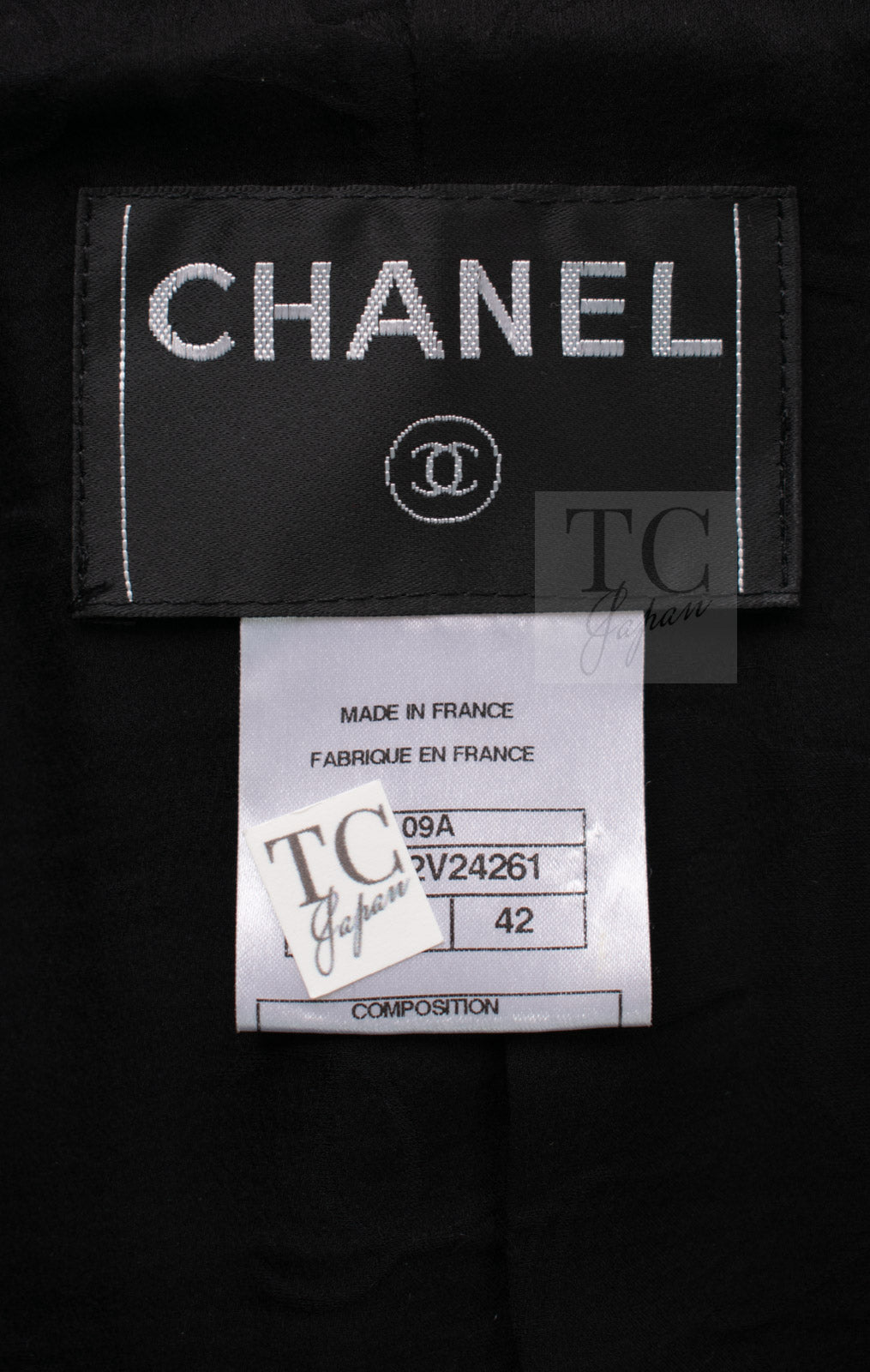 シャネル ジャケット CHANEL ブラック レッド トリム ウール ジッパー ツイード ロマノフ スタンド襟 42
