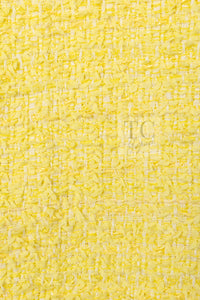 CHANEL 12C Yellow CC Logo Button Tweed Jacket 42-13