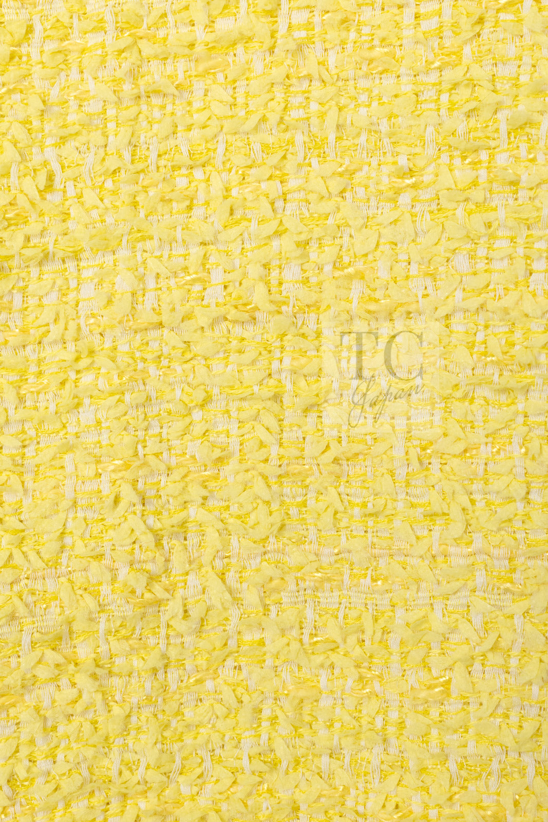 CHANEL 12C Yellow CC Logo Button Tweed Jacket 42-13