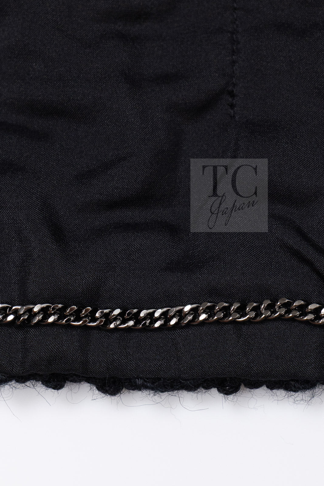CHANEL 16PF Black Braid Trim Zipper Wool Tweed Jacket 36 7