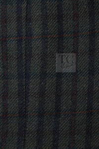 CHANEL 13B Edinburgh Dark Green Check Wool Braided Collarless Gripoix Button Jacket 34 | HK